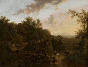 Italian landscape by Frederik De Moucheron Oil Painting