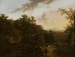 Italian landscape by Frederik De Moucheron Oil Painting