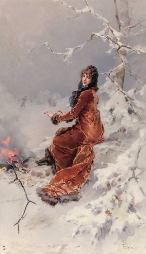 By the Skating Pond by Frederik Hendrik Kaemmerer Oil Painting