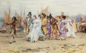 The Wedding Procession Oil painting by Frederik Hendrik Kaemmerer