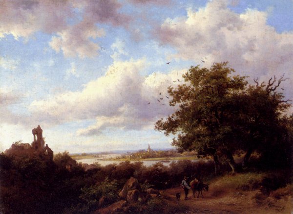 Main Product Photo of A Blustery Summer Landscape Painting by Frederik Marianus Kruseman