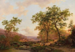 Weite Landschaft im Abendlicht by Frederik Marinus Kruseman Oil Painting