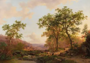 Weite Landschaft im Abendlicht Oil painting by Frederik Marinus Kruseman