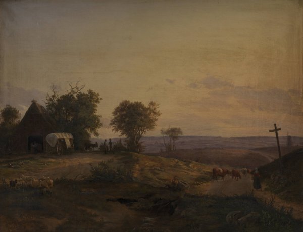 View of the District near Segeberg, Germany  by Frederik Rohde - Hand-Painted Oil Painting Reproduction