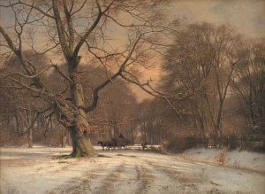 Vinterlandskab. Motiv fra Jaegersborg Dyrehave by Frederik Rohde Oil Painting
