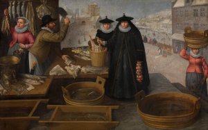 Fish Market by Frederik Van Valckenborch Oil Painting