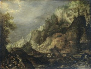 Mountainous Landscape by Frederik Van Valckenborch Oil Painting