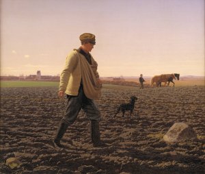 A Sower by Frederik Vermehren Oil Painting
