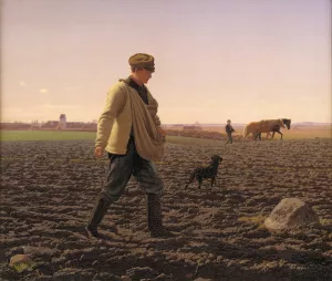 A Sower by Frederik Vermehren Oil Painting