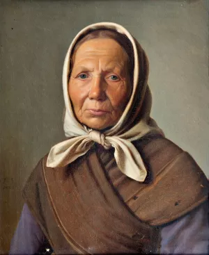Fisherman's wife from Hornbaek by Frederik Vermehren Oil Painting