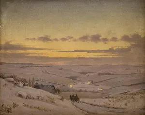 Vinteraften ved Susaen by Frederik Vermehren Oil Painting