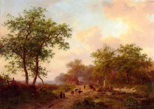 The Watering Place by Frederk Marinus Kruseman Oil Painting