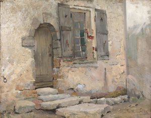 House Wall in Grez by Fredrik Kolsto Oil Painting