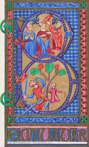 Illuminated Initial 'B' by Freeman Gage Delamotte Oil Painting