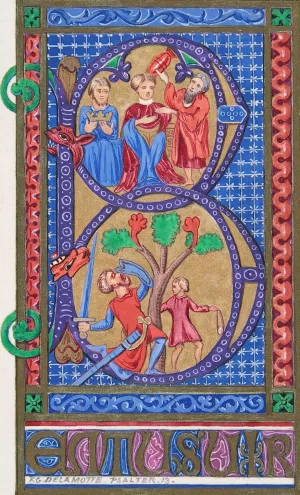 Illuminated Initial 'B' by Freeman Gage Delamotte Oil Painting
