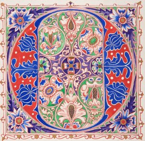 Illuminated Initial 'O' by Freeman Gage Delamotte Oil Painting