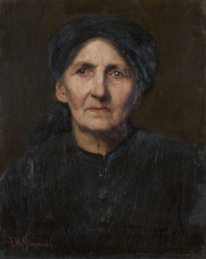 Old Peasant by Freeman Willis Simmons Oil Painting