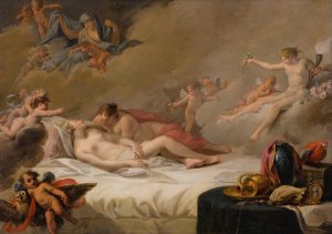 An Allegory Of Sleep by French School Oil Painting