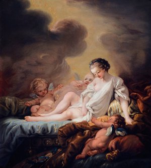 Danae recevant la pluie d'or by French School Oil Painting