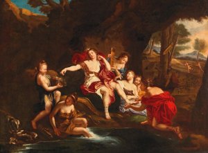 Diana and her Nymphs by French School Oil Painting