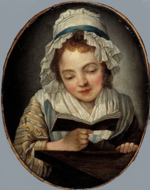La Liseuse by French School Oil Painting