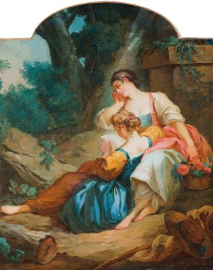L'Ecole De L'Amitie by French School Oil Painting