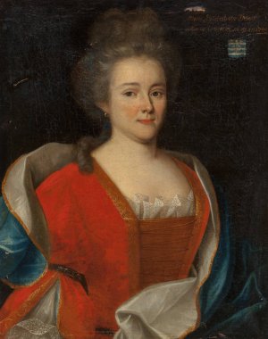 Marie-Elisabeth de Fribois, Wife of Chevalier Francois Leverrier by French School Oil Painting