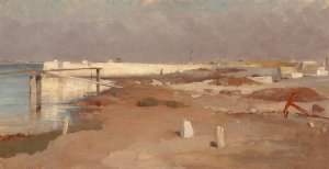 On the Shore by French School Oil Painting