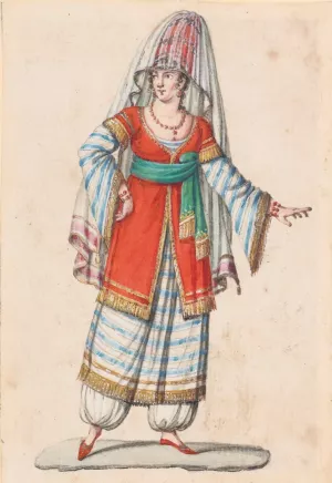 Oriental Costumes 4 by French School Oil Painting