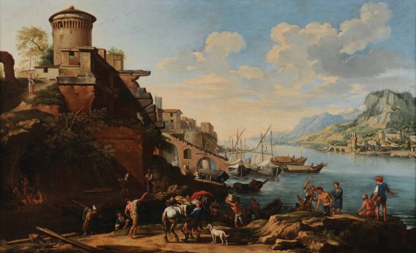 Paysage by French School - Hand-Painted Oil Painting Reproduction