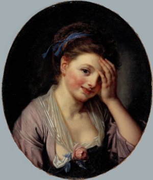 Portrait de jeune fille by French School Oil Painting