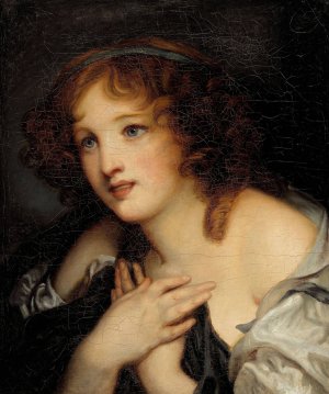 Portrait de jeune fille by French School Oil Painting