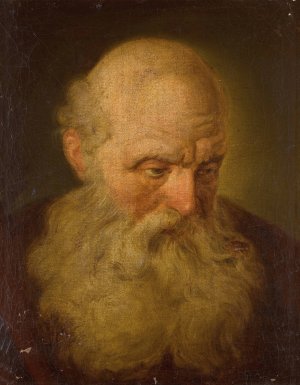Portrait of a bearded man by French School Oil Painting