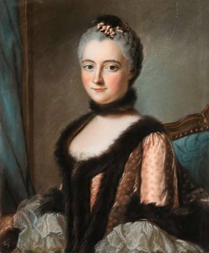 Presumed Portrait Of The Duchesse De Beuvron, Born Rouille by French School Oil Painting