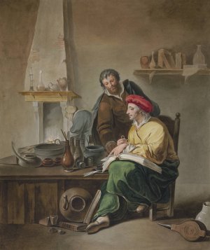 The alchimists by French School Oil Painting