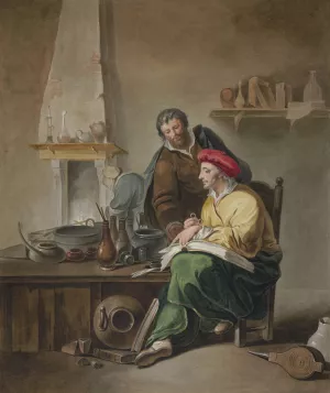 The alchimists by French School Oil Painting