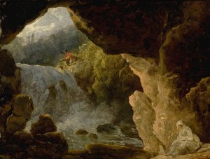 The Cave Of Neptune At Tivoli by French School Oil Painting