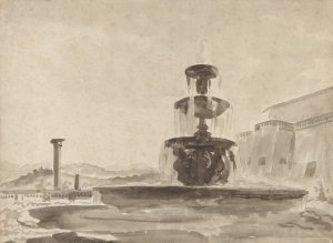 The Fountain by French School Oil Painting