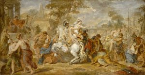 The Rape of the Sabine Women by French School Oil Painting
