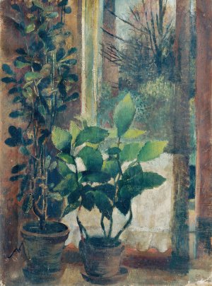 Fenster mit Blumen by Friedl Dicker-Brandeis Oil Painting