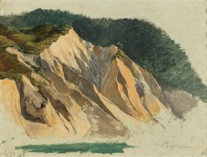 A Rock Ruin near Wildalpen by Friedrich August Matthias Gauermann Oil Painting