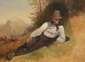 Bauernbursche by Friedrich August Matthias Gauermann Oil Painting