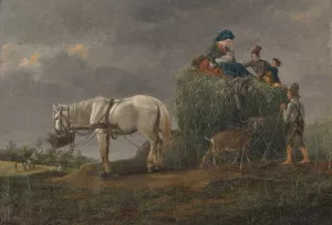 Der Heuwagen Oil painting by Friedrich August Matthias Gauermann