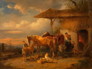 Dorfschmiede Oil painting by Friedrich August Matthias Gauermann