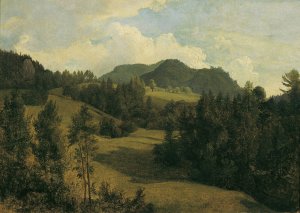 Landschaft bei Miesenbach by Friedrich August Matthias Gauermann Oil Painting