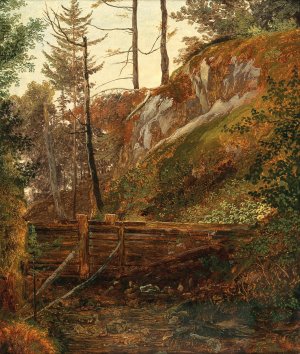 The Weir near Miesenbach by Friedrich August Matthias Gauermann Oil Painting