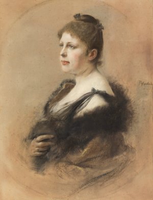 Cecile von Munkacsy by Friedrich August Von Kaulbach Oil Painting