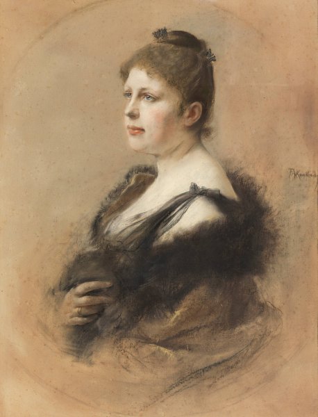 Cecile von Munkacsy  by Friedrich August Von Kaulbach - Hand-Painted Oil Painting Reproduction