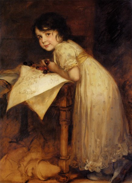 Main Product Photo of Kirschen Painting by Friedrich August Von Kaulbach