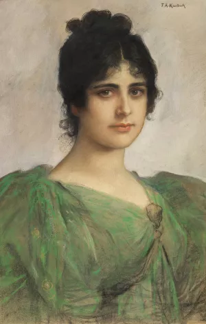 Portrat einer Dame by Friedrich August Von Kaulbach Oil Painting